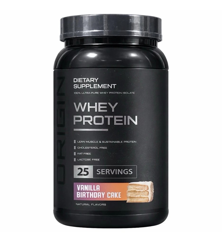 Origin Whey Protein Isolate Vanilla BdayCake 25 serving No artificial Sweeteners
