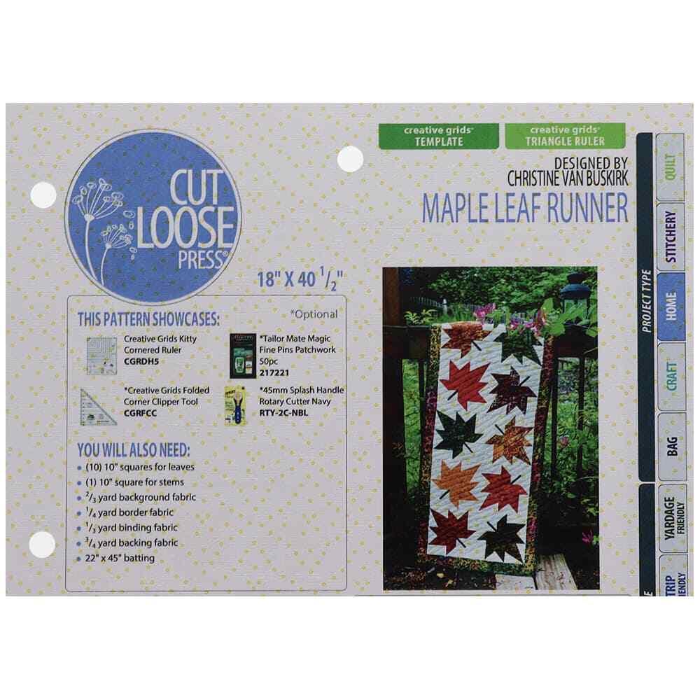 Cut Loose Press, Maple Leaf Runner Pattern