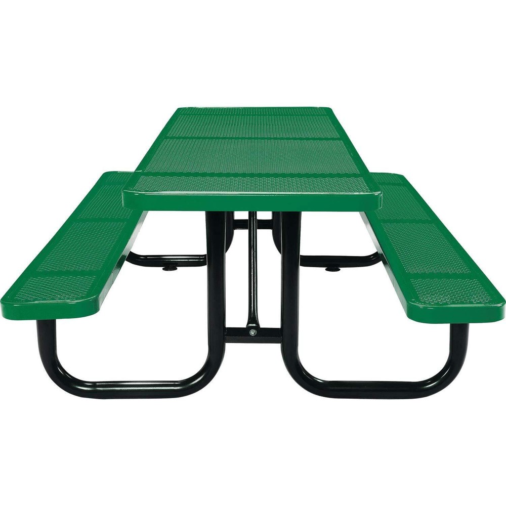 8' Rectangular Picnic Table Surface Mount Green (96" Long)