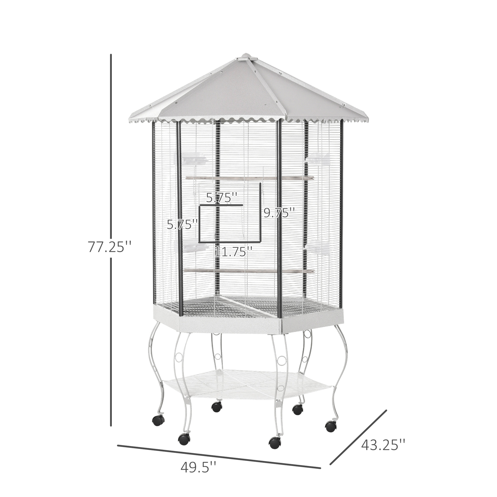 Parrot Bird Cage Macaw Aviary Cockatoo Finch Parakeet Pet Supplies Stand Wheels
