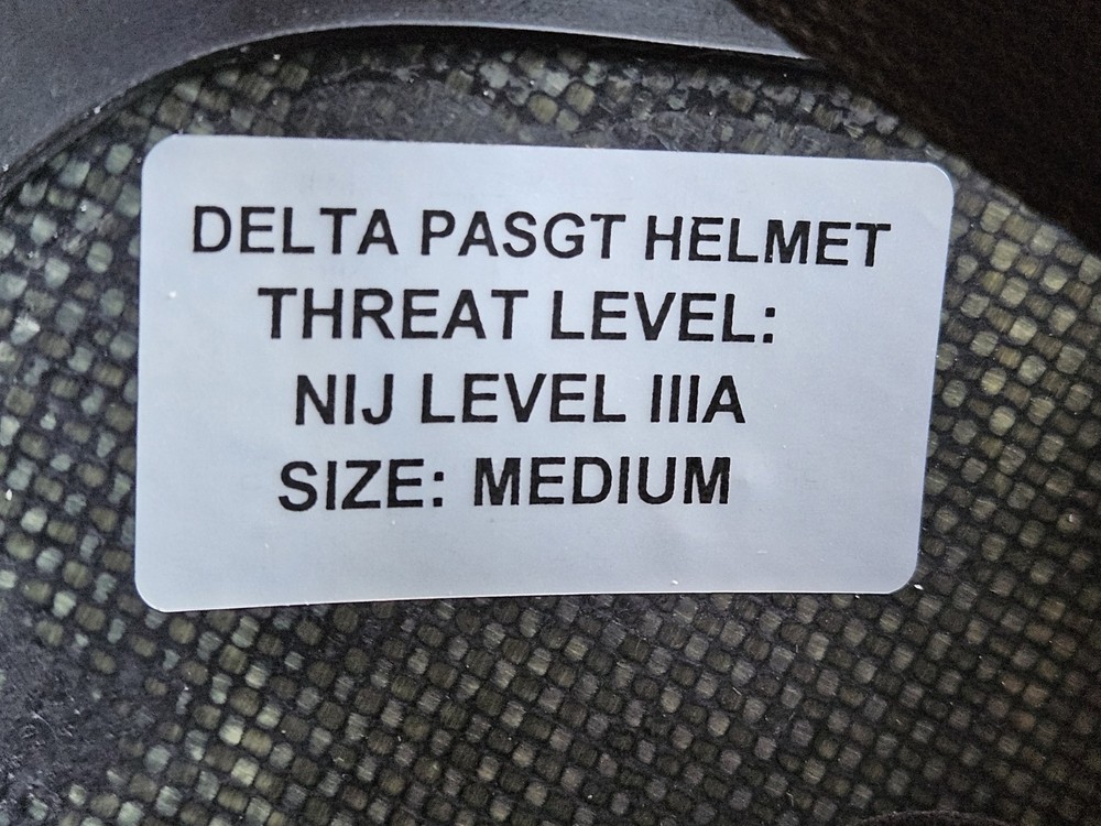 PASGT Helmet Medium Black NIJ Level IIIA