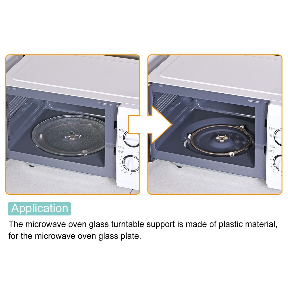 Microwave Oven Turntable Support Circle Glass Plate Roller Bracket Brown 2Pcs
