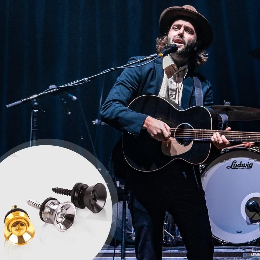 Classic Chrome Silver Guitar Strap Locks with Smooth Edges for All Instruments
