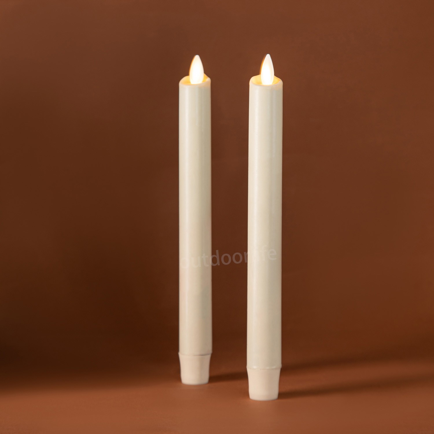 Luminara Flameless Wax Battery Taper Candle with Moving Flame Remote Ivory 9.5"
