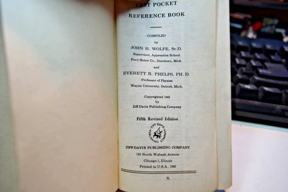 Mechanics Vest Pocket Reference Book
