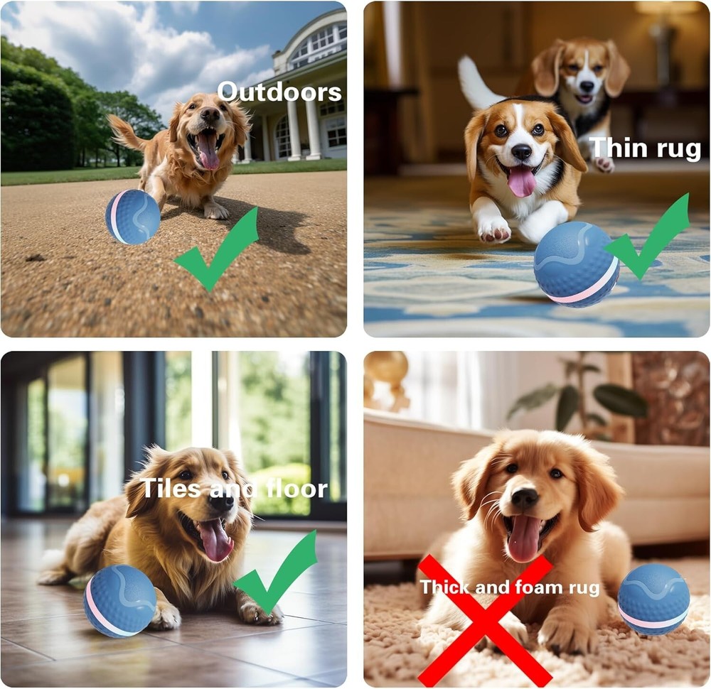 Interactive Dog Toy Ball, Activated Automatic Rolling Ball (Orange)