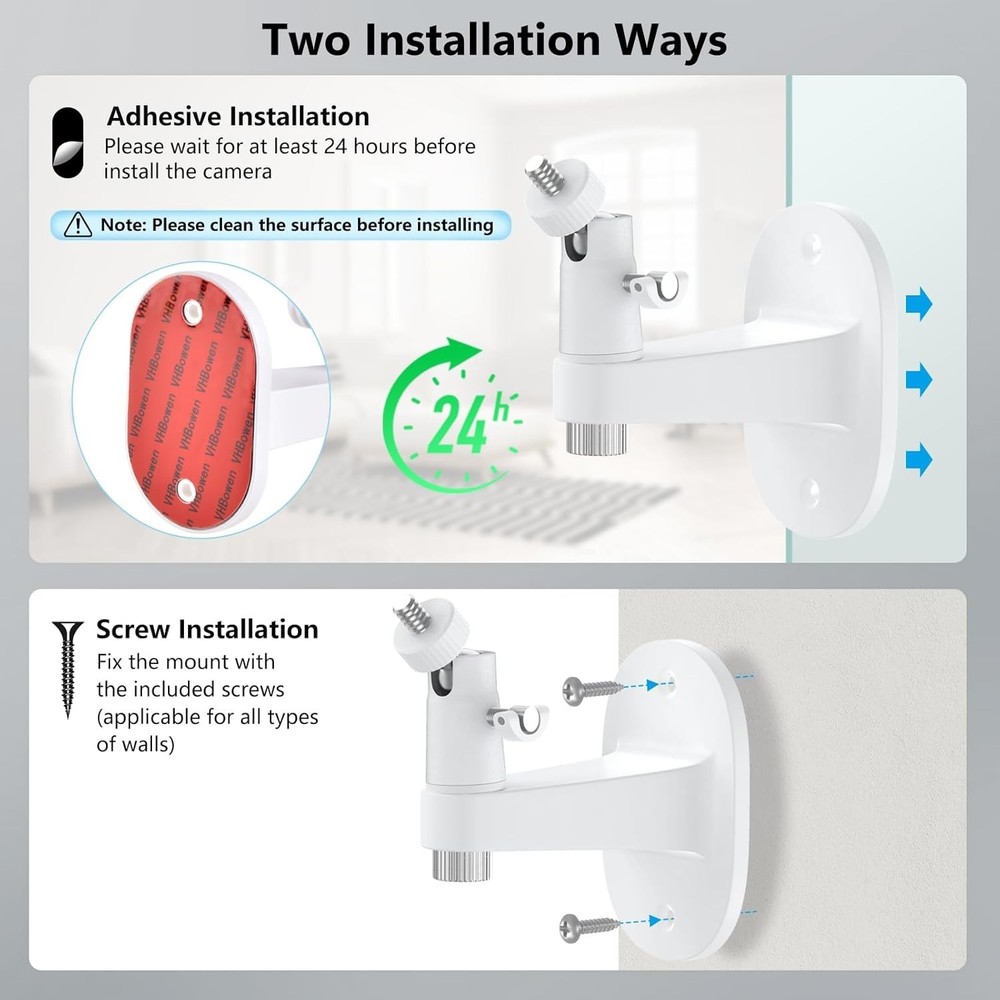 2Pack Ring Camera Wall Mount for Ring Stick Up Cam & Ring Outdoor Cam Plus, 360