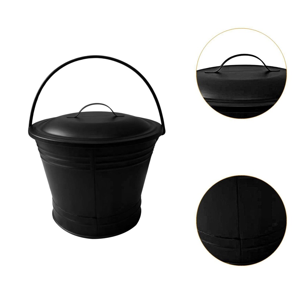 Ash Bucket Iron Multifunctional Efficient Sturdy for Fire Pits Indoor Hearth