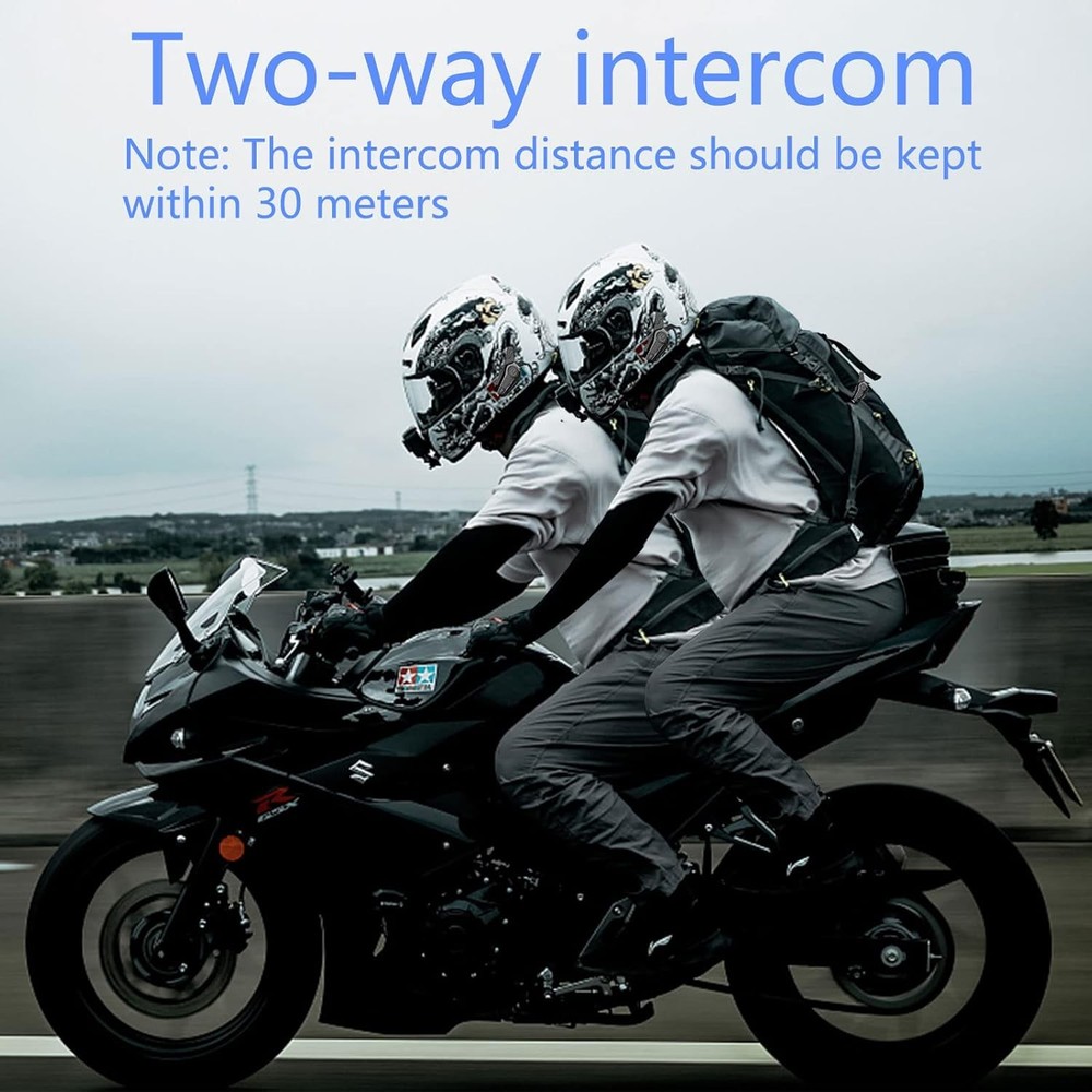 Motorcycle Headset E1 Helmet Intercom with CVC Noise Black