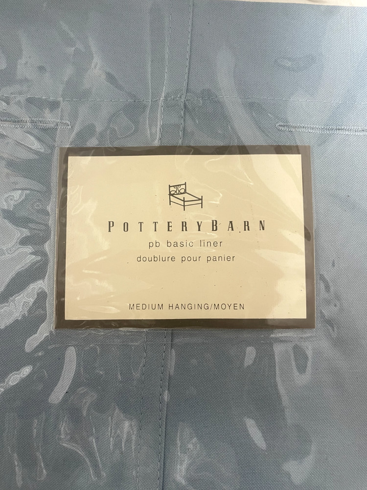 Two Pottery Barn PB Basic Liner Size Medium Hanging in Blue