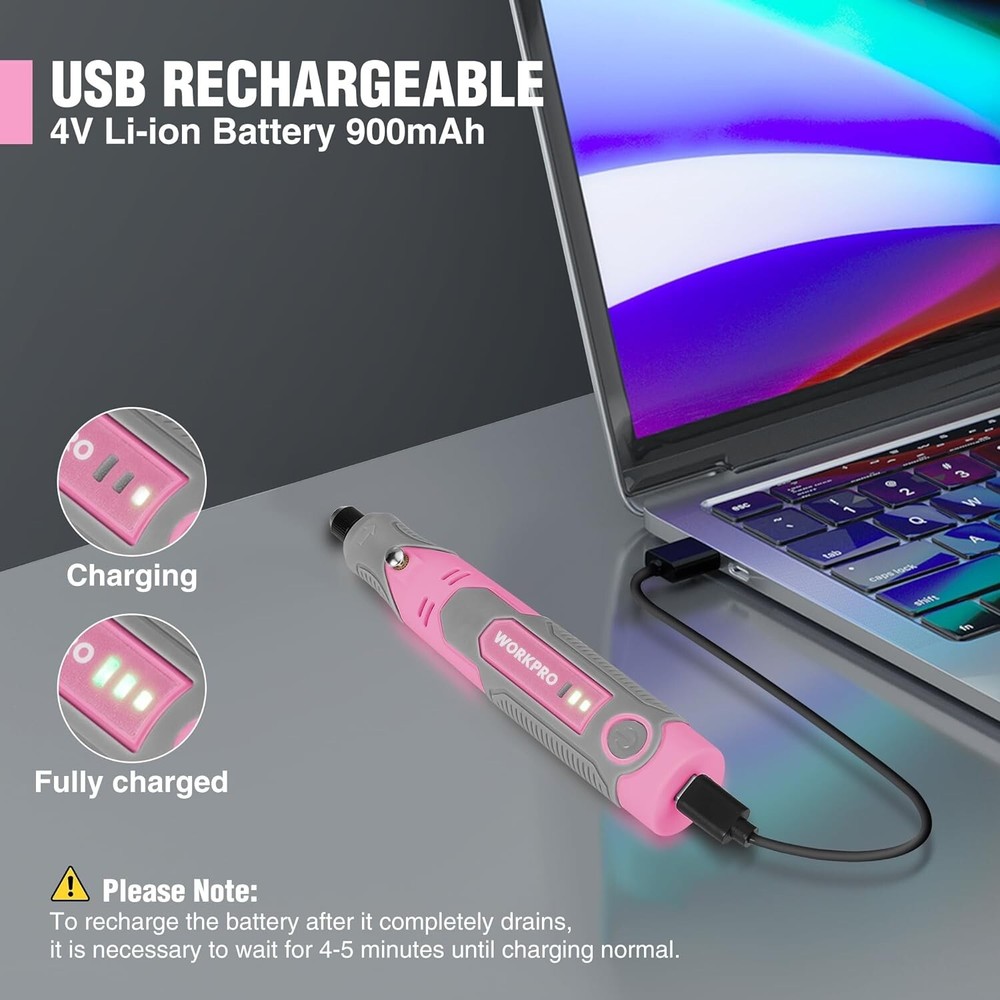 WORKPRO Cordless Rechargeable Rotary Tool Kit 71PC Accessories 3 Variable Speeds