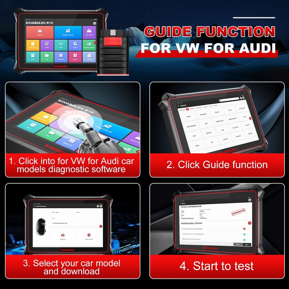 Kingbolen K10 PRO 5 V+ Bidirectional Key Coding OBD2 Scanner Car Diagnostic Tool