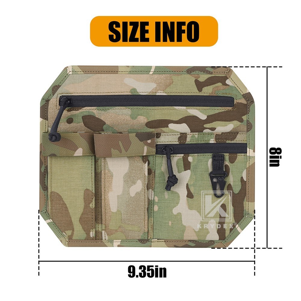 KRYDEX Tactical Organizer Panel Hook Backed Admin EDC Holder Lightweight MC Camo