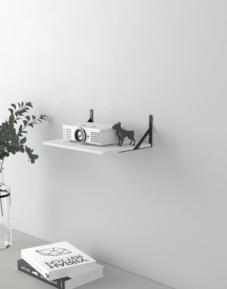 Black White Small Mini Projector Shelf for Wall, Cable Box/Router Shelf,Float