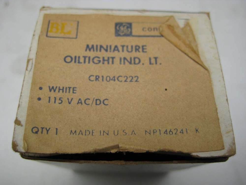 GENERAL ELECTRIC CR104C222 INDICATOR LIGHT WHITE NSMP