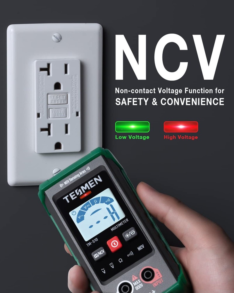 Digital Multimeter with Auto-Ranging & Non-Contact Voltage Detection