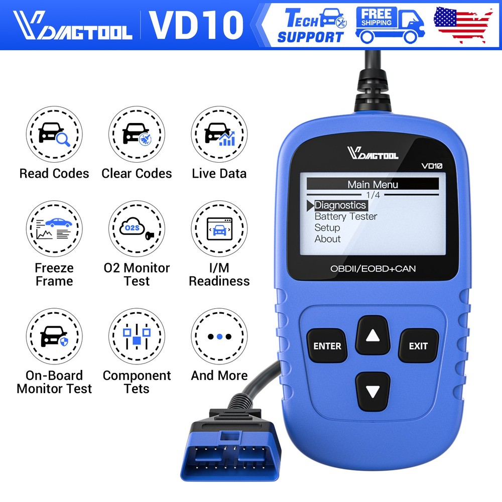 OBD2 Scanner Code Reader Car Diagnostic Tool Check Engine Fault I/M Readiness