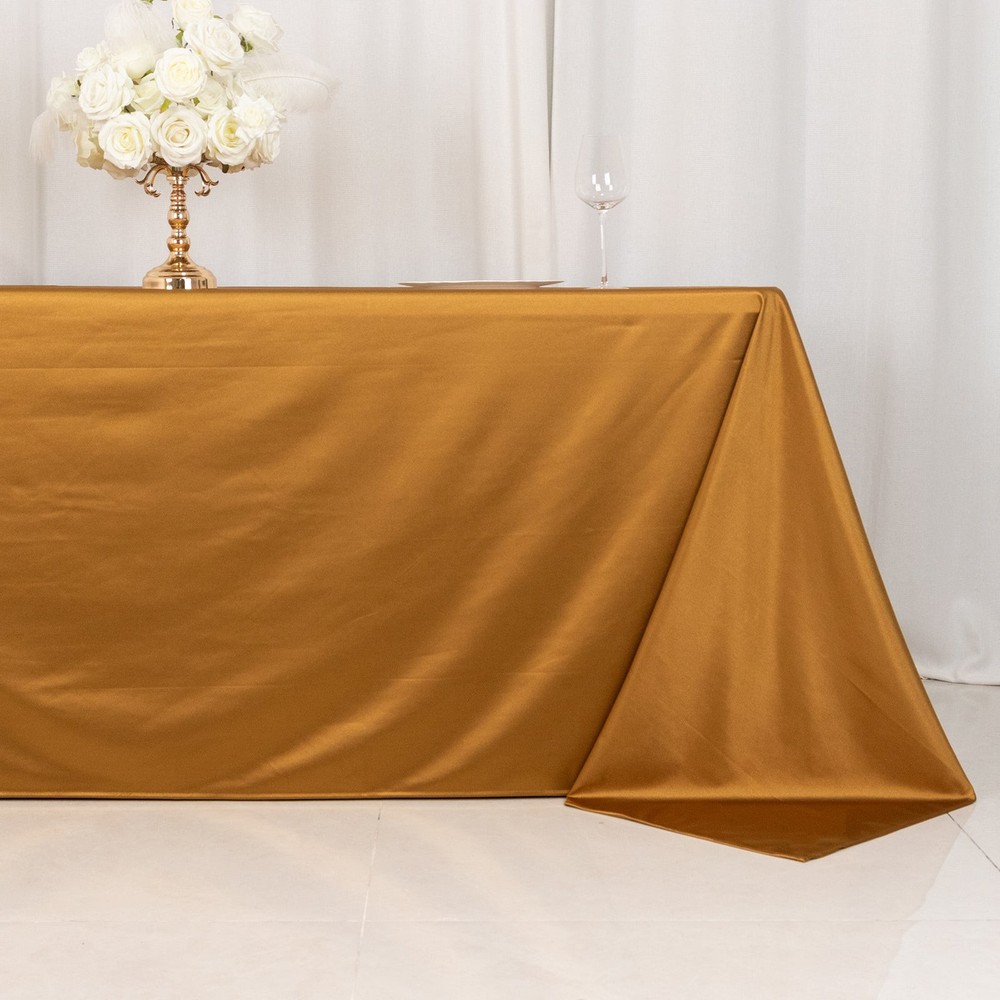 90" x 132"GOLD Scuba Polyester Rectangular TABLECLOTH Party Events Decorations