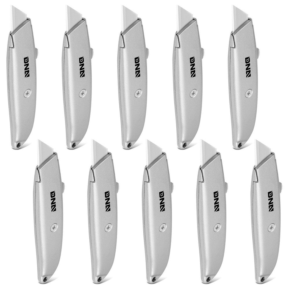 10X Lock Foldable Retractable Blade Utility Knife Back Box Solid Die Cast Cutter