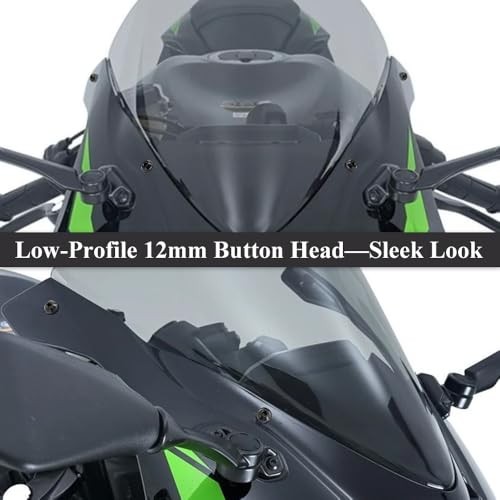 GR5 Titanium Motorcycle Windshield and Fairing Bolt M5 Gloss Black