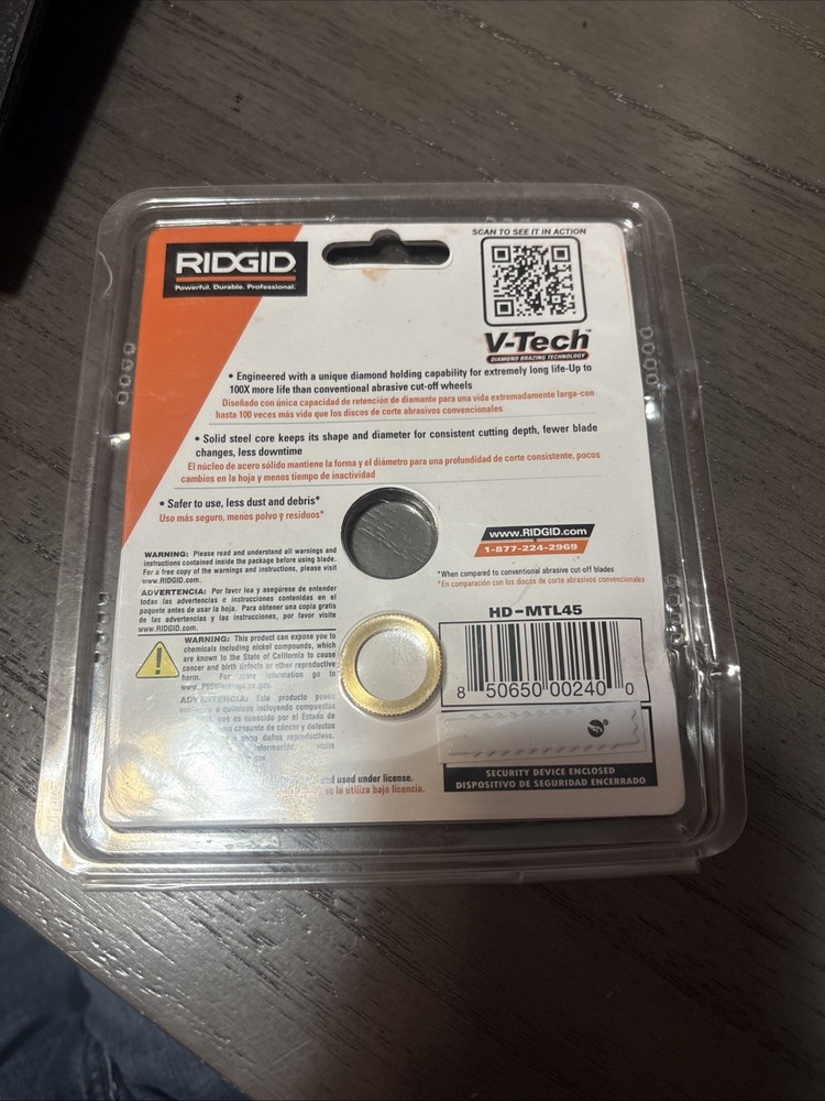 Ridgid 4.5" Metal Cutting Diamond Blade