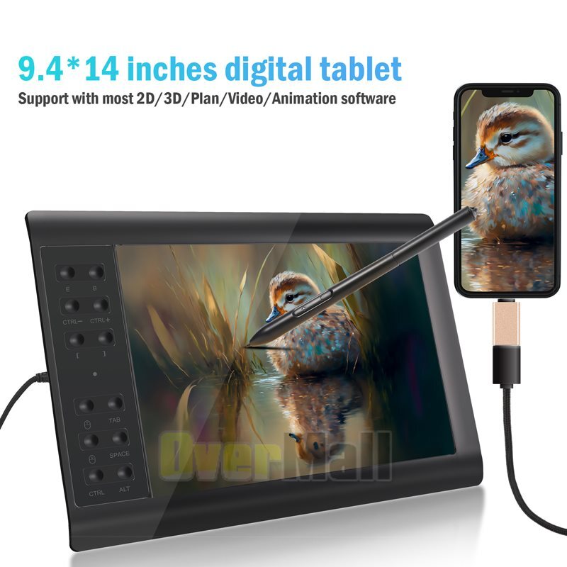 VIN1060 Plus Graphic Drawing Tablets Digital Pen Tablet for Mac, Windows Android