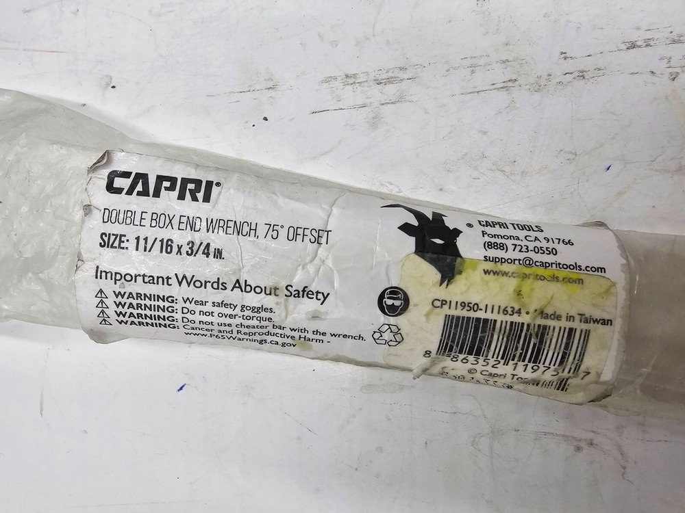 Capri Tools Double Box End Wrench, 75 Deg. Offset CP11950-111637