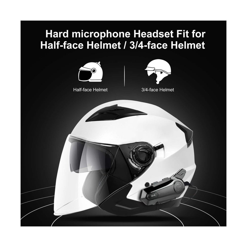 Motorcycle Bluetooth Headset Wireless Helmet Intercom Headphone with CVC Nois...