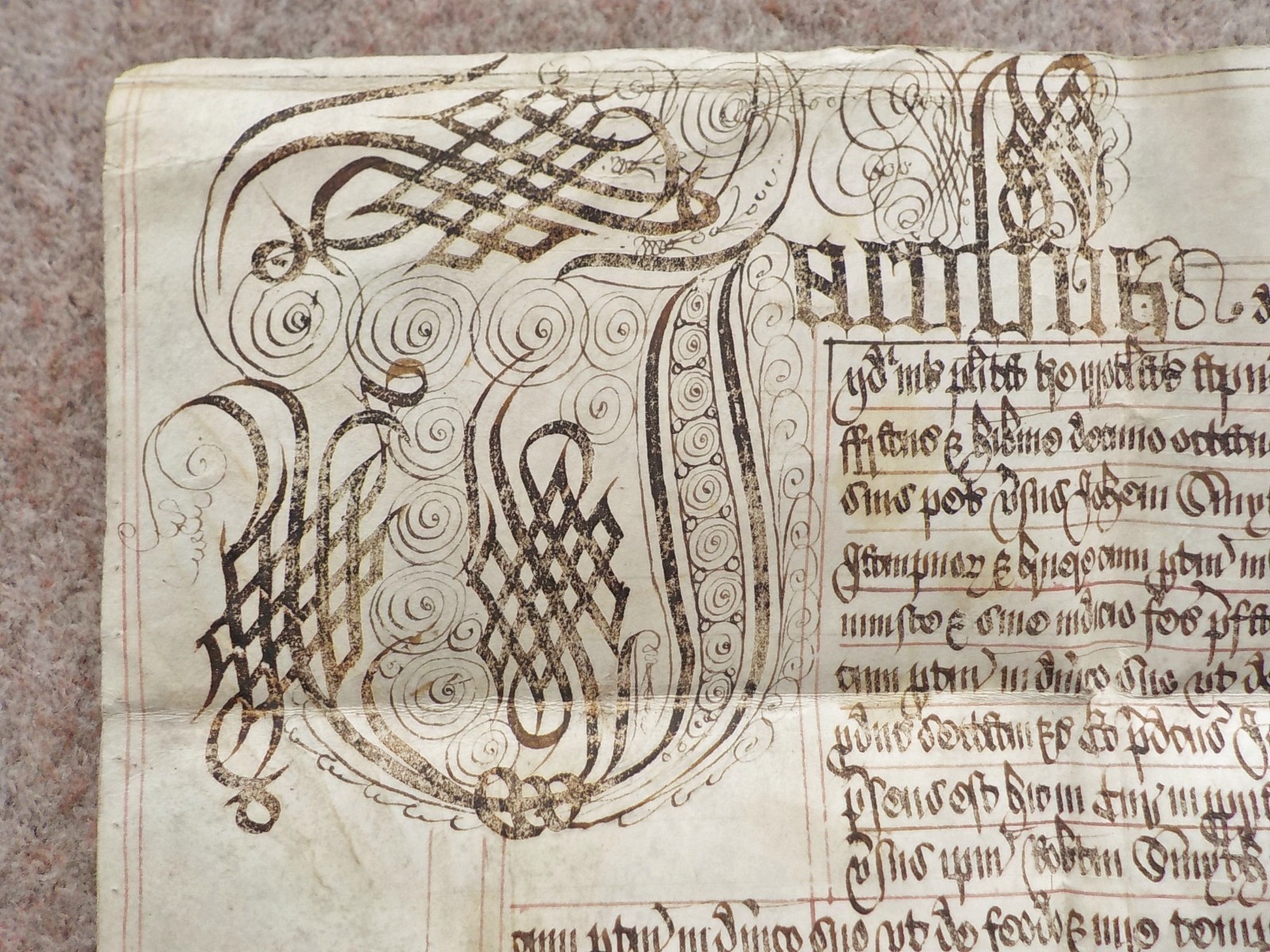 1621 Latin Vellum Deed Document ornate Calligraphy reign of King James 1st