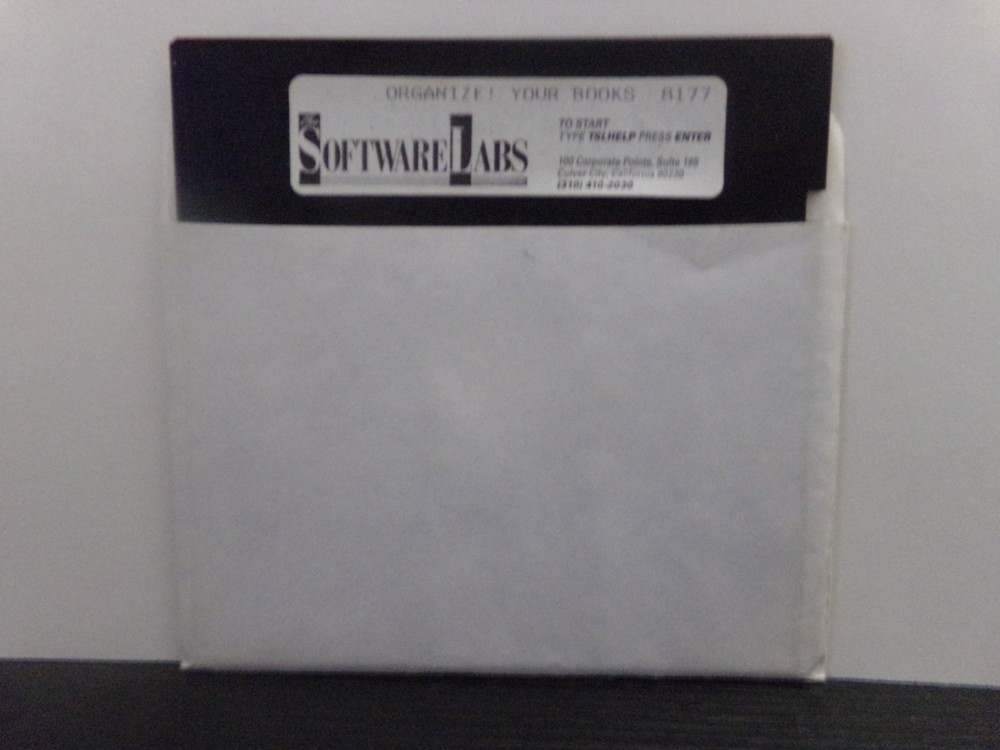 SoftwareLabs Organize! Your Books Floppy Disk