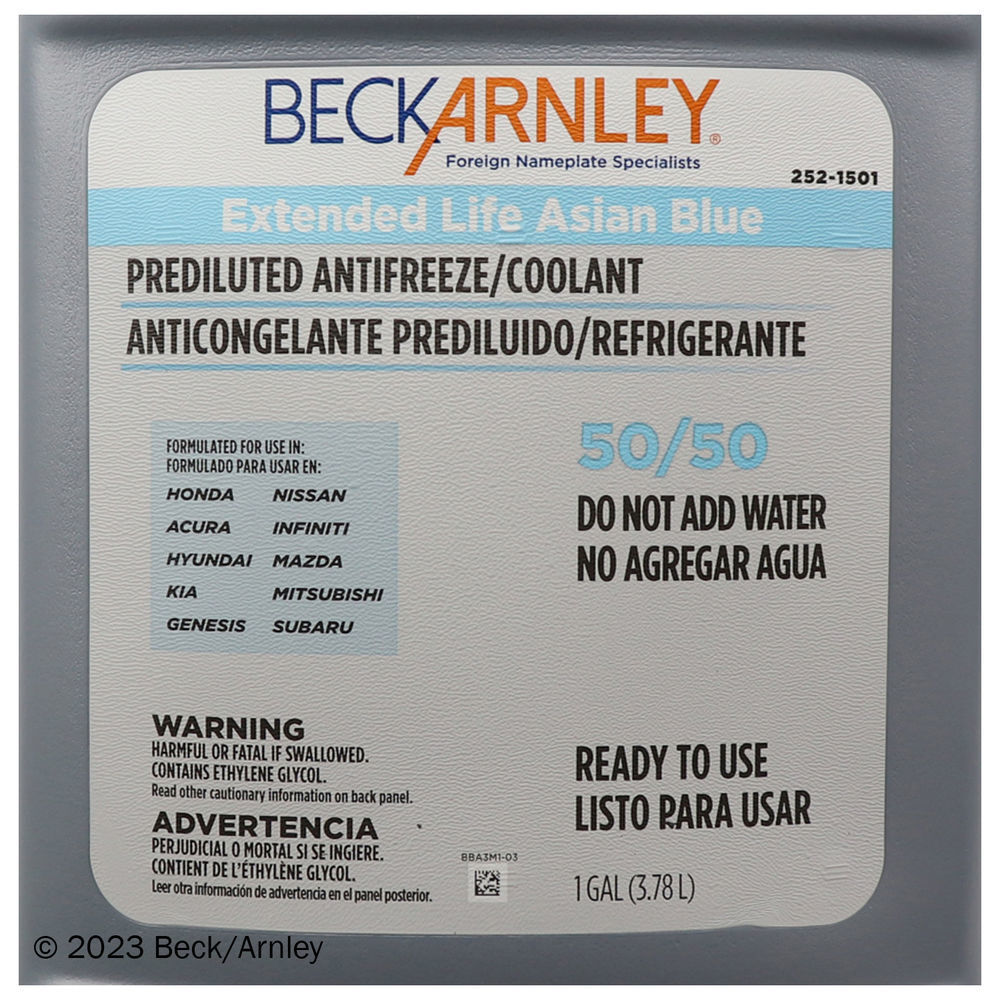 Engine Coolant / Antifreeze Beck/Arnley 252-1501