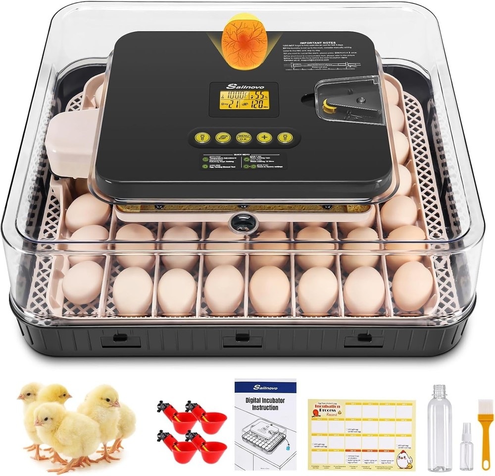 56 Eggs Incubator Digital Fully Automatic Turning Humidity Control Chicken Eggs