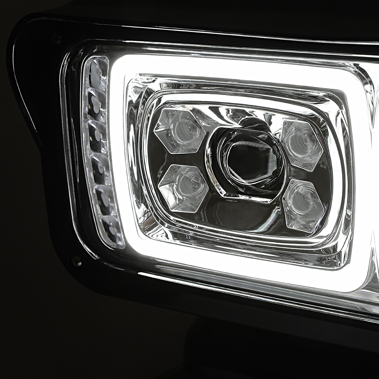 Full LED Headlights Assembly W/ Mounting Arm For Peterbilt 359 379 389 1981-2023