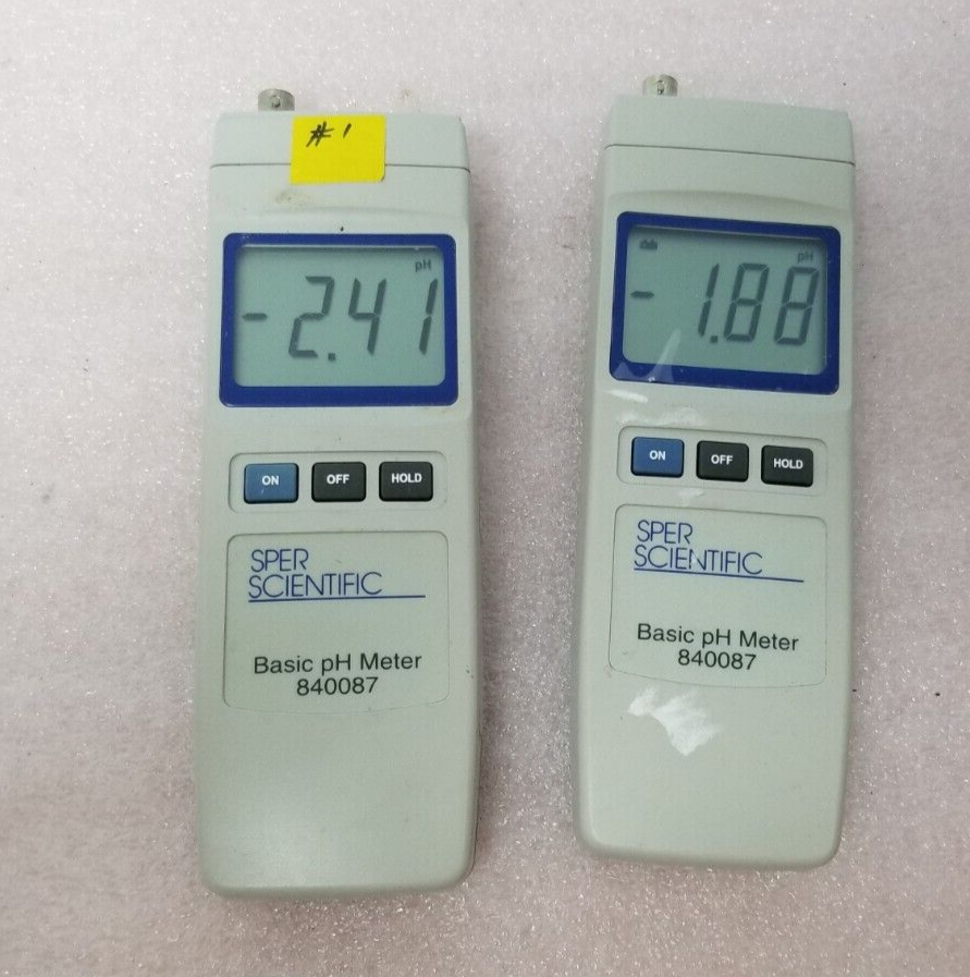 lot of 2 Sper Scientific 840087 Basic pH Meter