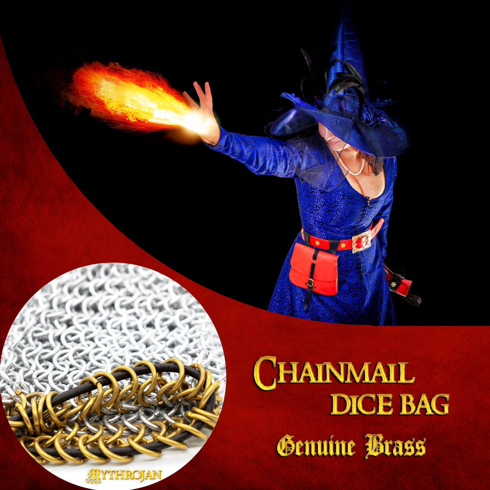 Chainmail DnD Dice Bag Pouch Drawstring Medieval RPG Playing Renaissance LARP