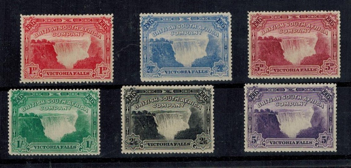 Rhodesia 1905 SG 94-99 1d Red to 5S Violet Opening of Victoria Falls Bridge MOG