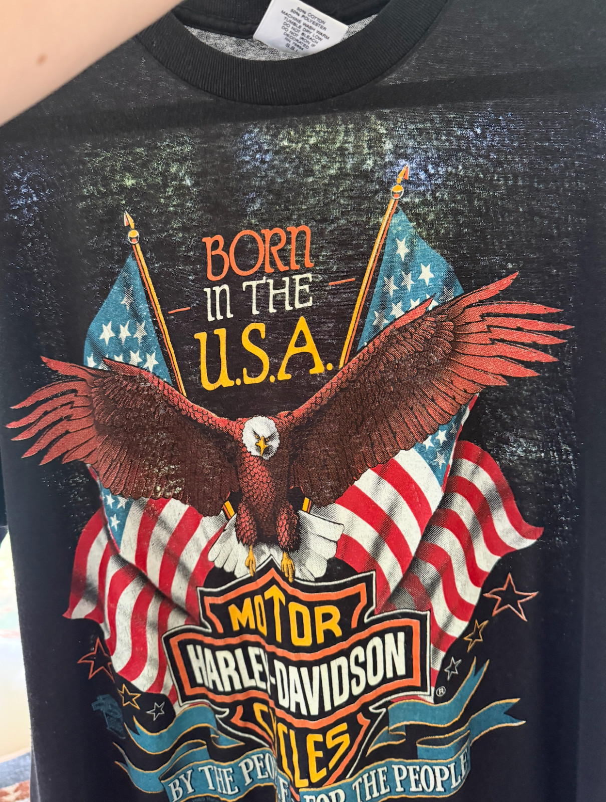 1989 HARLEY DAVIDSON Motorcycles BORN IN THE USA T-SHIRT Single Stitch XL