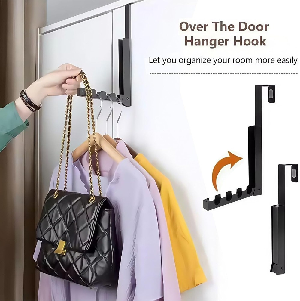 Over The Door Clothes Drying Rack Space Saving Folding Clothes Hanger 2 Pack