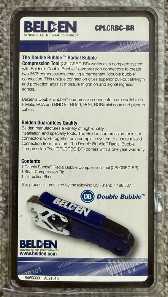 Belden CPLCRBC-BR Double Bubble Radial Bubble Compression Tool New Open Box