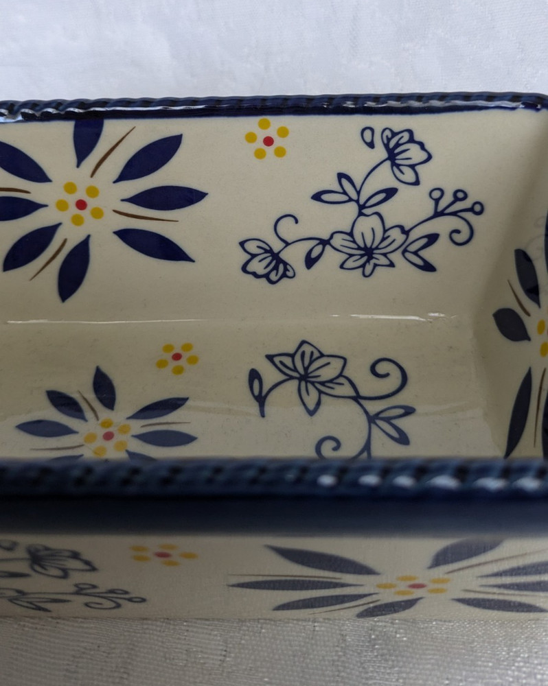 Temptations Old World Blue Mini Bread Loaf Pan Bakeware Ovenware 12 Oz