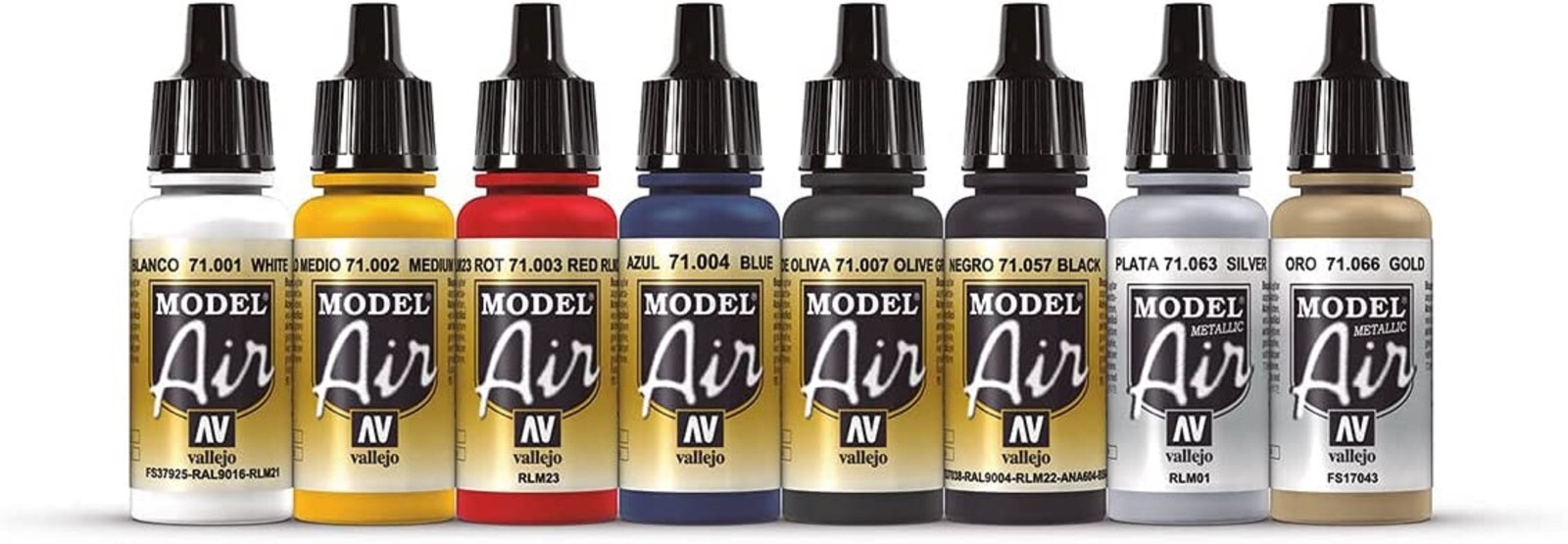 Vallejo Model Air Acrylic Hobby Paints : 17ml Bottles For Airbrushing & Brushing