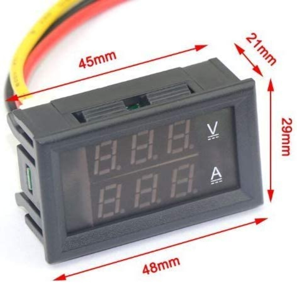 DC 100V 10A Voltmeter Ammeter LED Dual Volt Amp Meter Voltage Current Tester