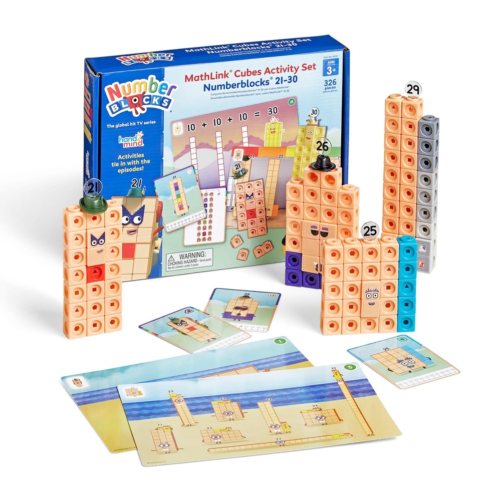 hand2mind MathLink Cubes Numberblocks 21-30 Counting Blocks Set