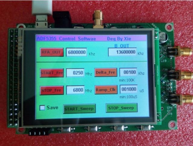 ADF5355 Module Touch Screen Signal Source VCO Microwave Frequency Synthesizer