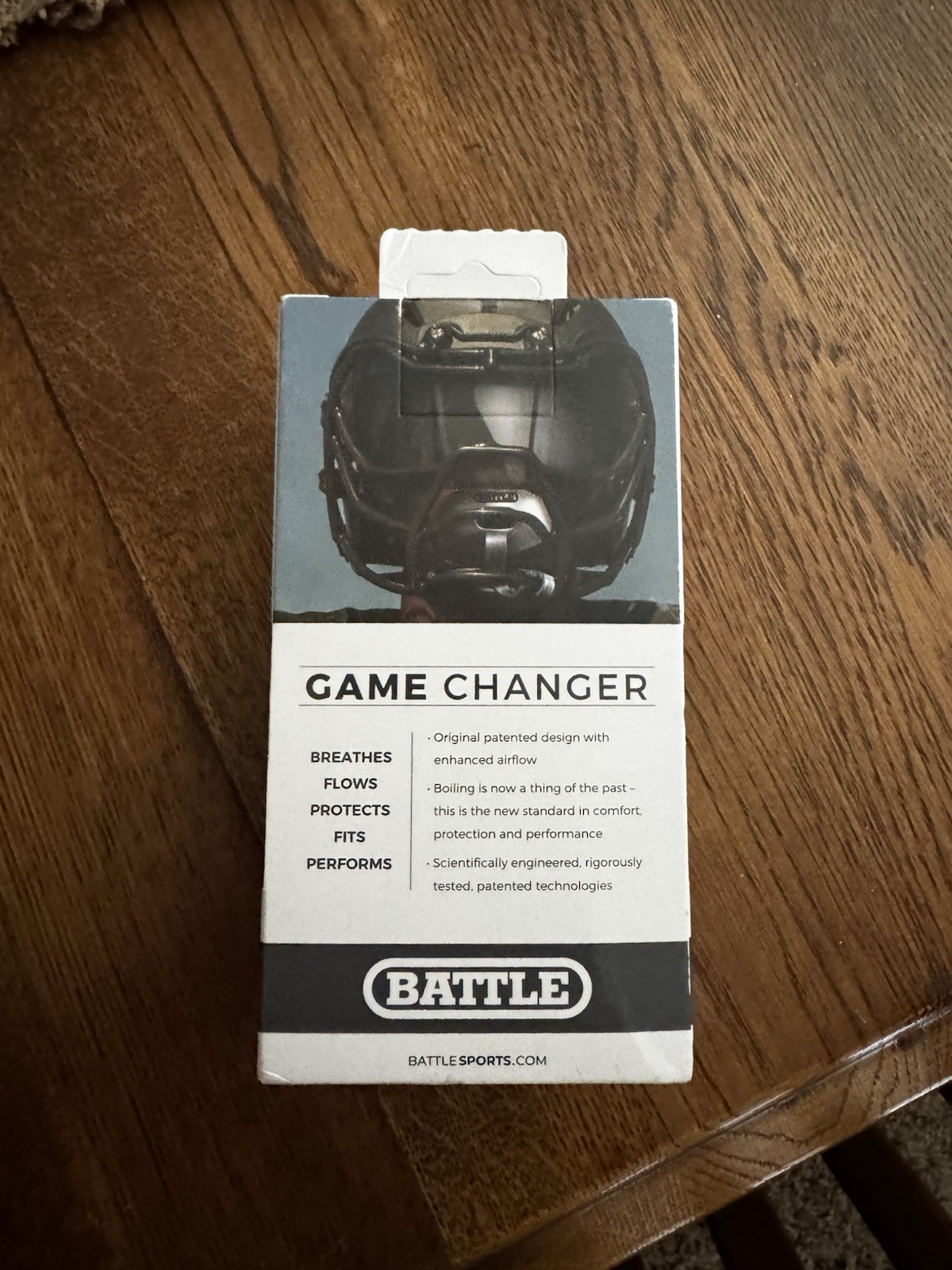 Battle Lip Protector Football Mouth Guard Blue With Strap No Boil Required Brac…