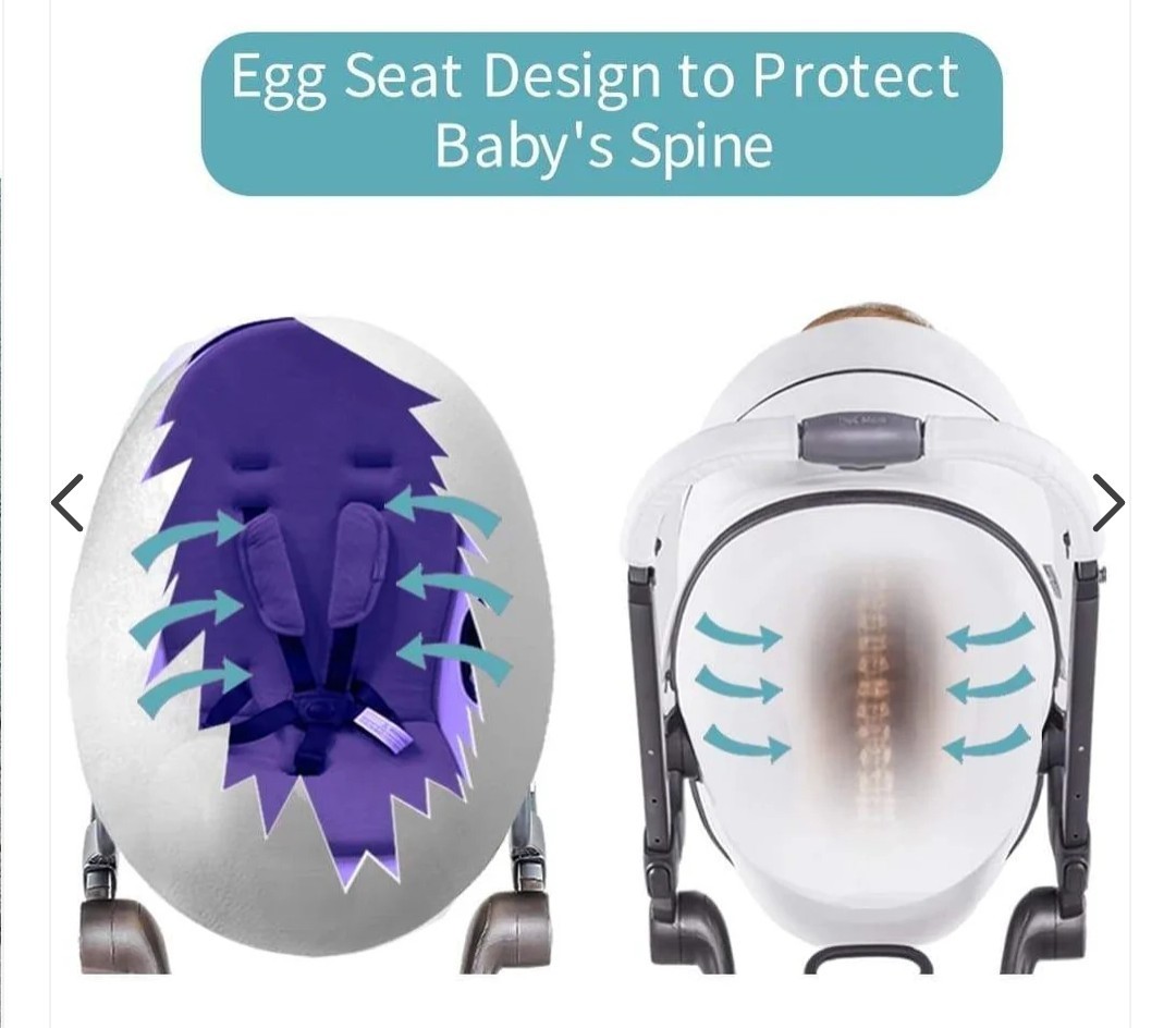 Hot Mom 2-in-1 Baby Stroller Grey with 360° rotation PU leather New