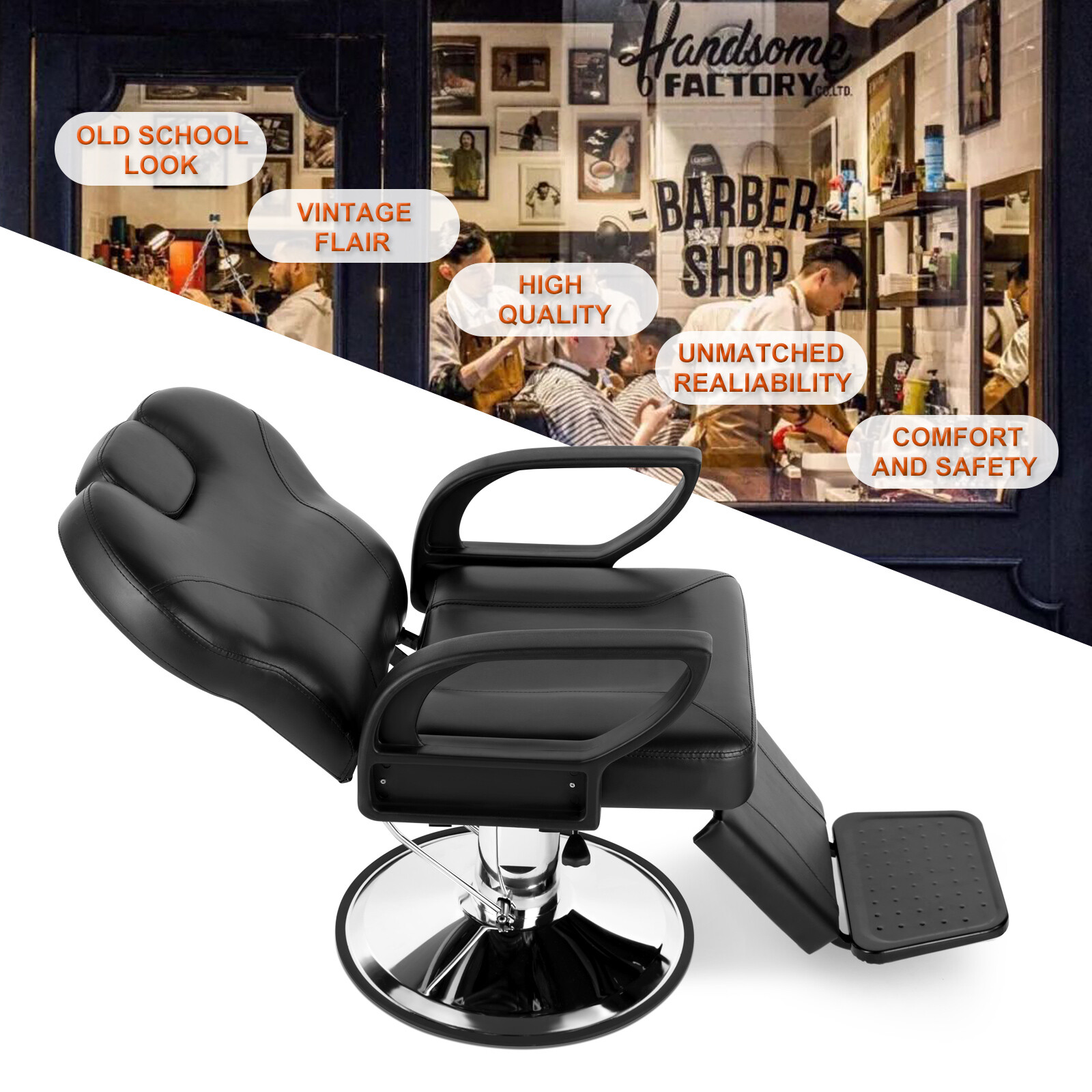 Heavy Duty Reclining Hydraulic Barber Chair All Purpose Salon Beauty Spa Styling