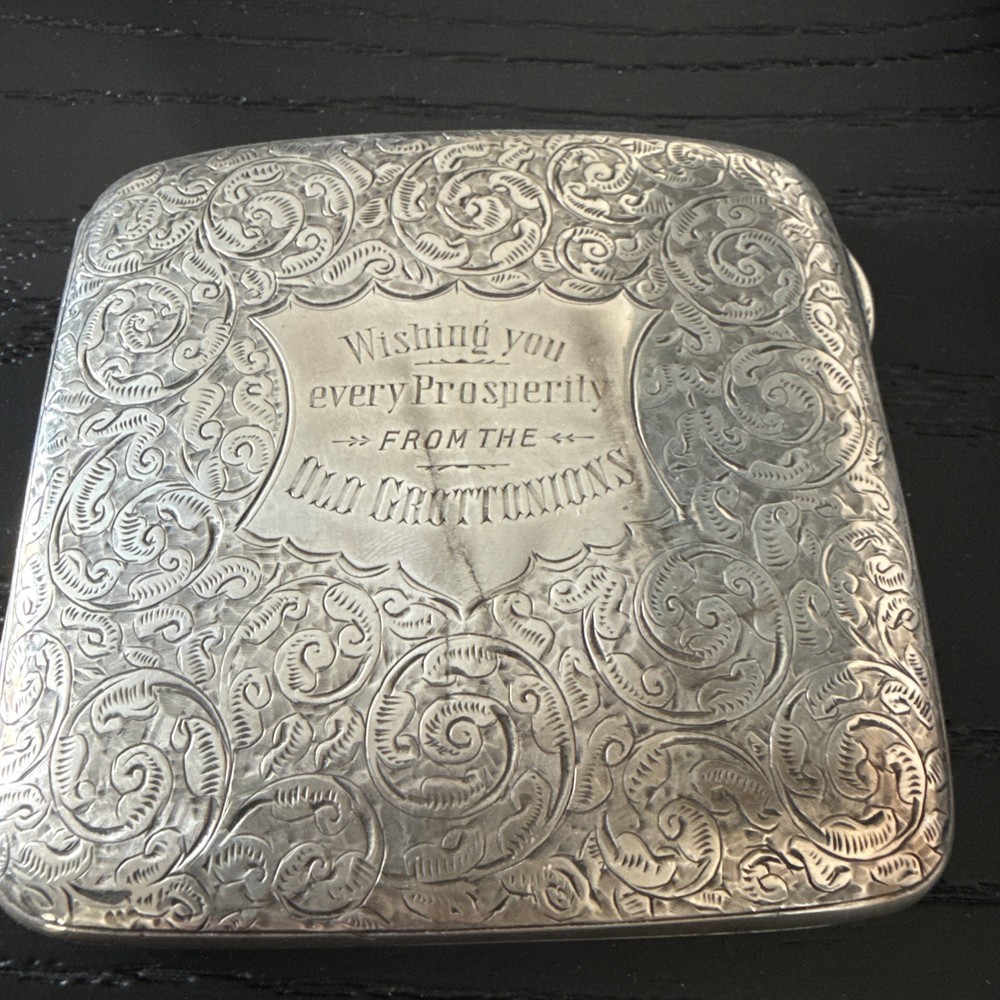 Antique sterling silver cigarette case