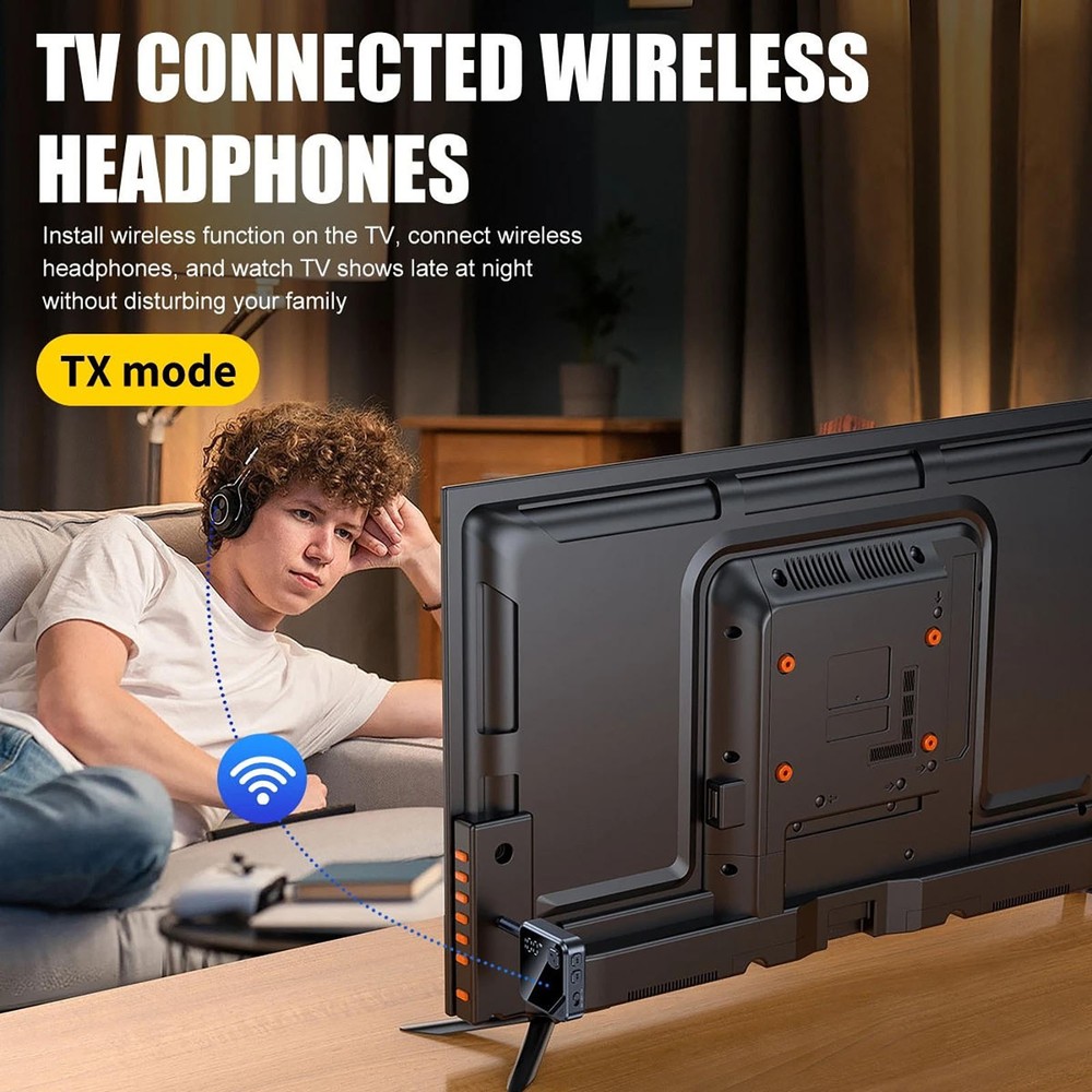 Bluetooth 5.4 Audio Transmitter Receiver for Stereo System Hands-Free Calling