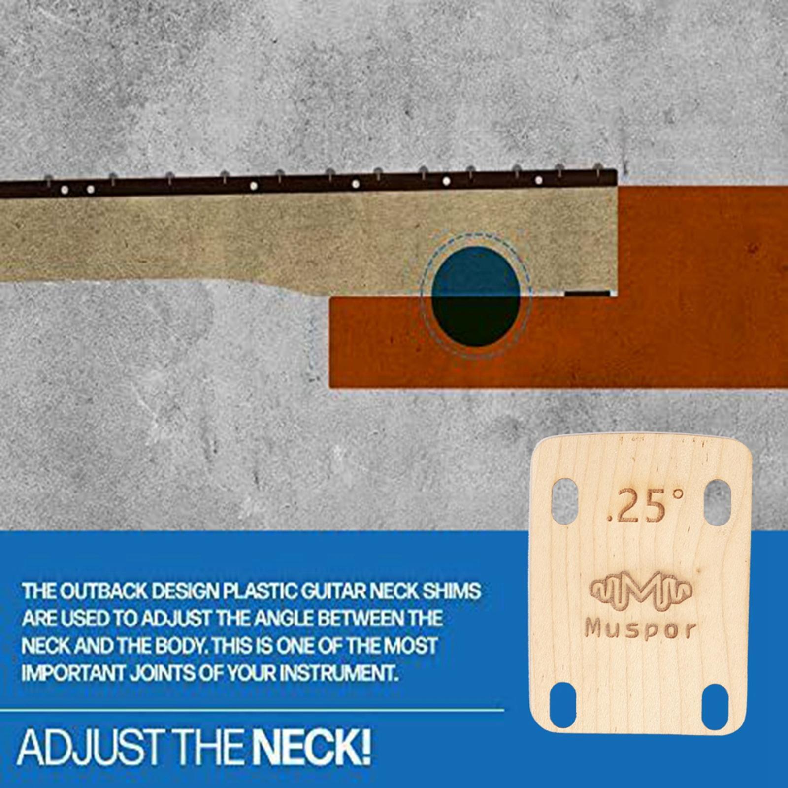 0.25-degree 0.5-degree 1-degree taper Neck Shims for Guitar, Shaped, Set of 3 e